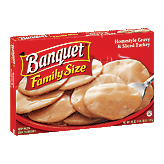 Banquet Family Size homestyle gravy & sliced white meat turkey Left Picture